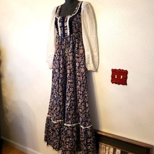 Vintage Gunne Sax prarie dress blue